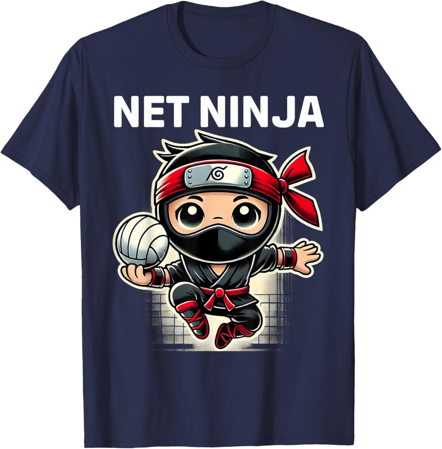 Net Ninja Volleyball Martial Arts Sport T-Shirt - T-Shirt | Navy
