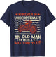 Never Underestimate An Old Man With A Motorcycle USA Flag T-Shirt - T-Shirt | Navy