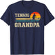 Vintage Retro Tennis Grandpa T shirt For Gift Sunset T-Shirt - T-Shirt | Navy