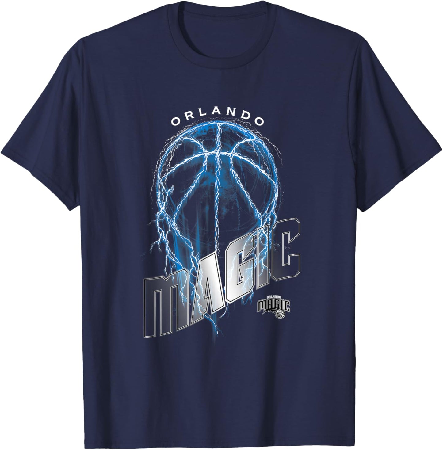 NBA Orlando Magic Lightning Bolt Basketball Logo T-Shirt - T-Shirt | Navy