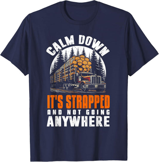 Log Truck Driver Timber Lorry Funny Logging Truck T-Shirt - T-Shirt | Navy