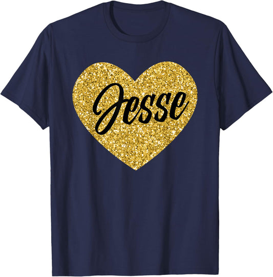 I Love Jesse Cute Jesse Heart Women Boys or Girls T-Shirt - T-Shirt | Navy