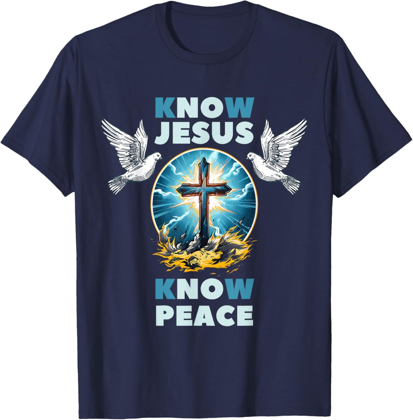 No Jesus No Peace Spiritually Focused Christianity T-Shirt - T-Shirt | Navy