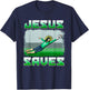 Funny Christian Soccer Jesus Saves Goalie T-Shirt - T-Shirt | Navy