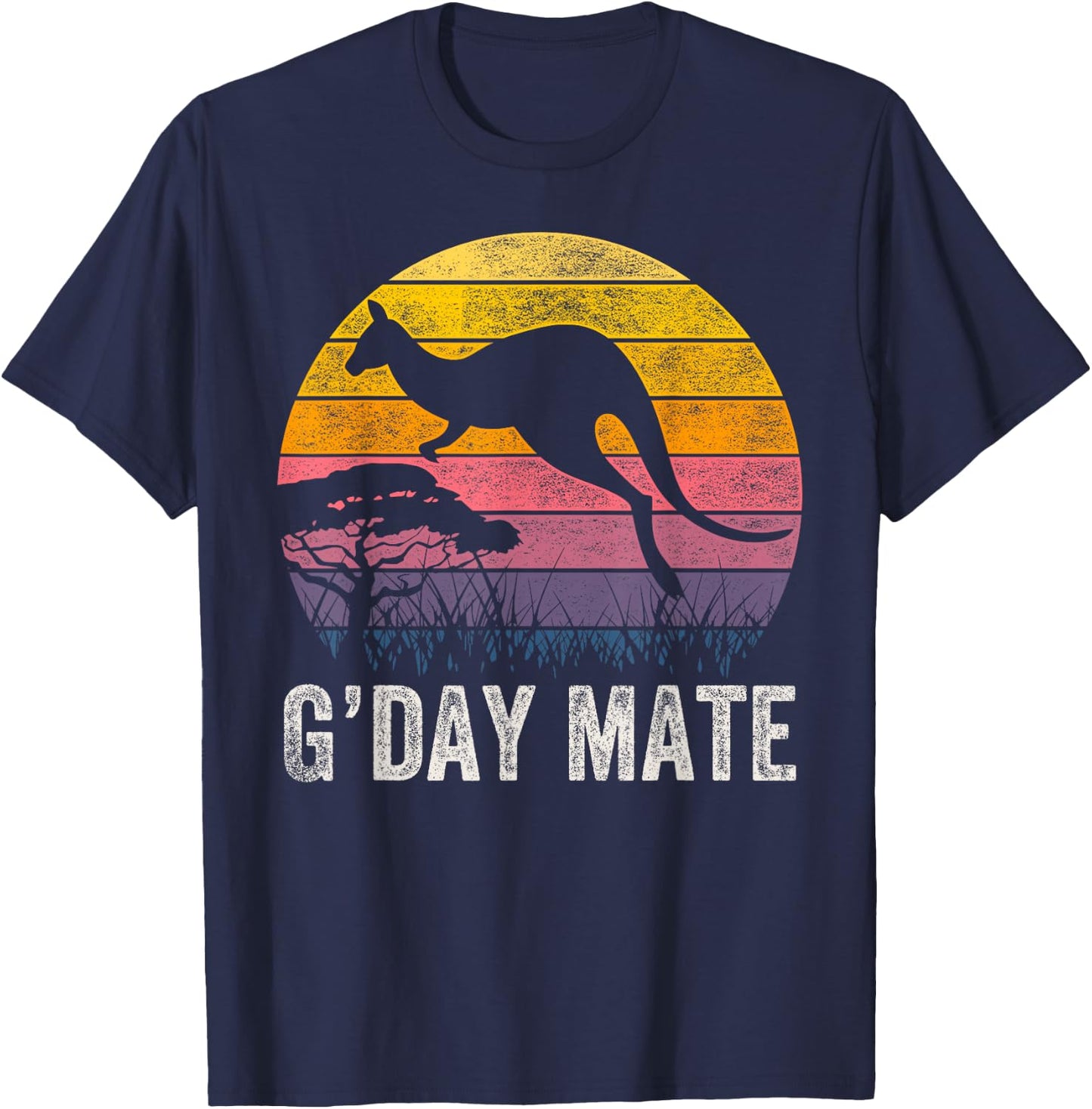 Australia G'Day Mate Shirt Funny Kangaroo Australian Symbol T-Shirt - T-Shirt | Navy