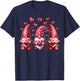 Valentines Day Gnomes Cute Red Hearts Love Gnome Women Girls T-Shirt - T-Shirt | Navy