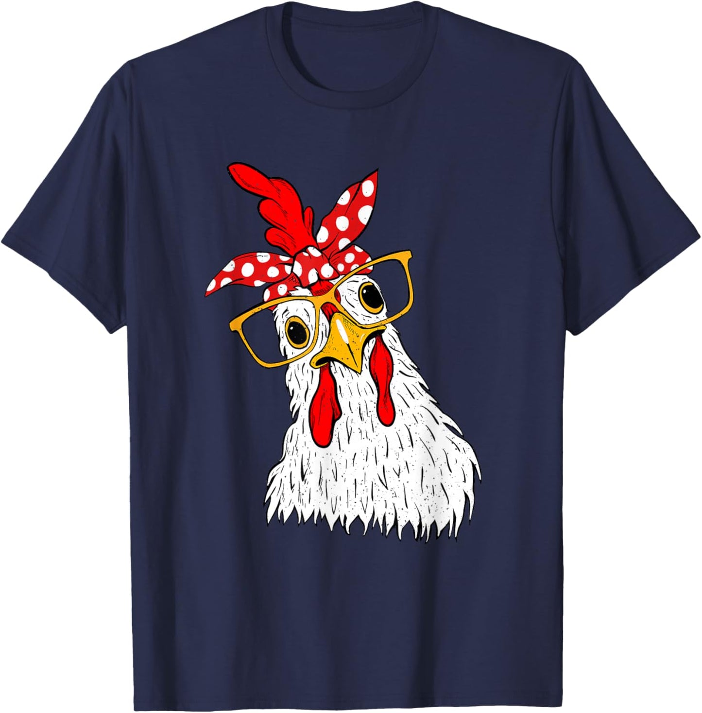 Chicken Bandana Girl - Poultry Owner Rancher Farmer Backyard T-Shirt - T-Shirt | Navy