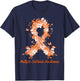 Multiple Sclerosis Awareness Butterfly Floral Flowers Orange T-Shirt - T-Shirt | Navy