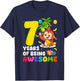 7th Birthday Monkey Themed Party 7 Years of Being Awesome T-Shirt - T-Shirt | Navy