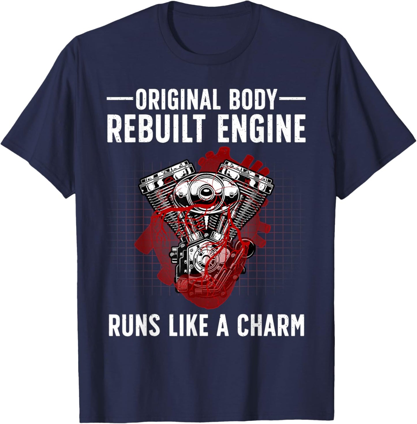 Open Heart Surgery Art Men Women After Transplant Recovery T-Shirt - T-Shirt | Navy