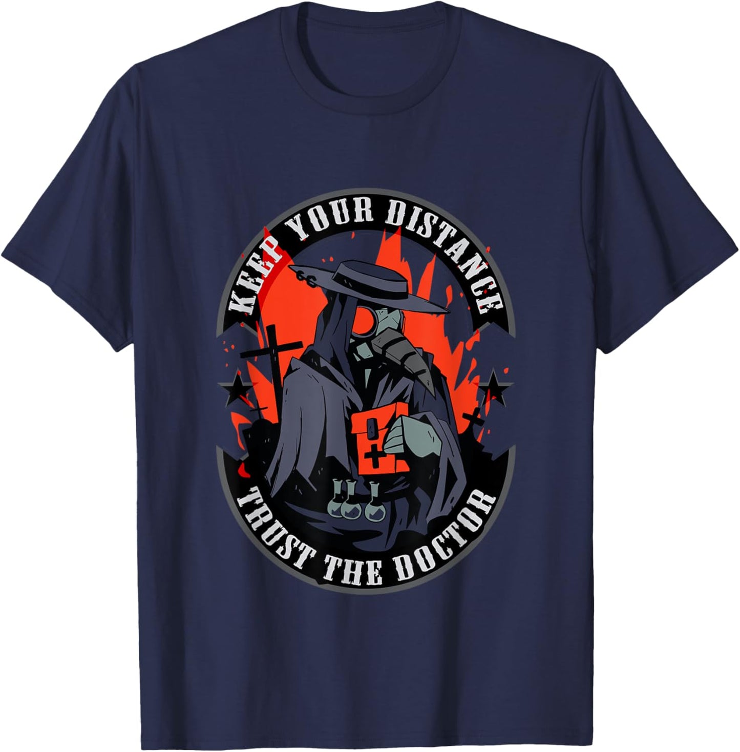Keep your distance - trust the doctor T-Shirt - T-Shirt | Navy