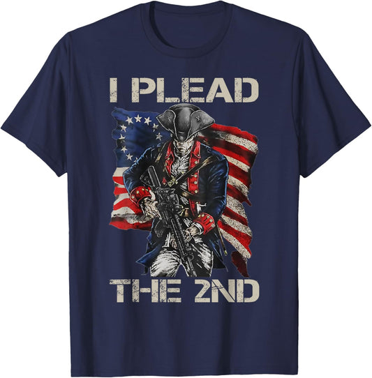 I Plead The 2nd Amendment - Soldier USA Pro Gun Rights T-Shirt - T-Shirt | Navy