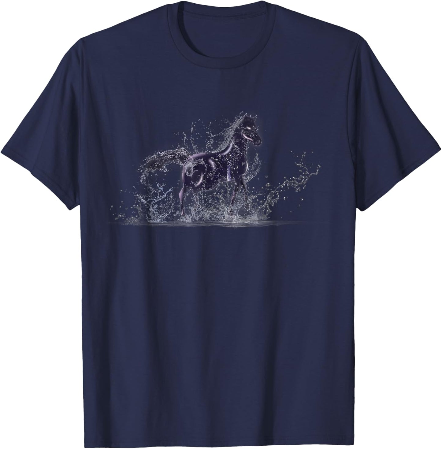 Water Spirit Horse Nokk Brook Horse Scandinavia Fairytale T-Shirt - T-Shirt | Navy