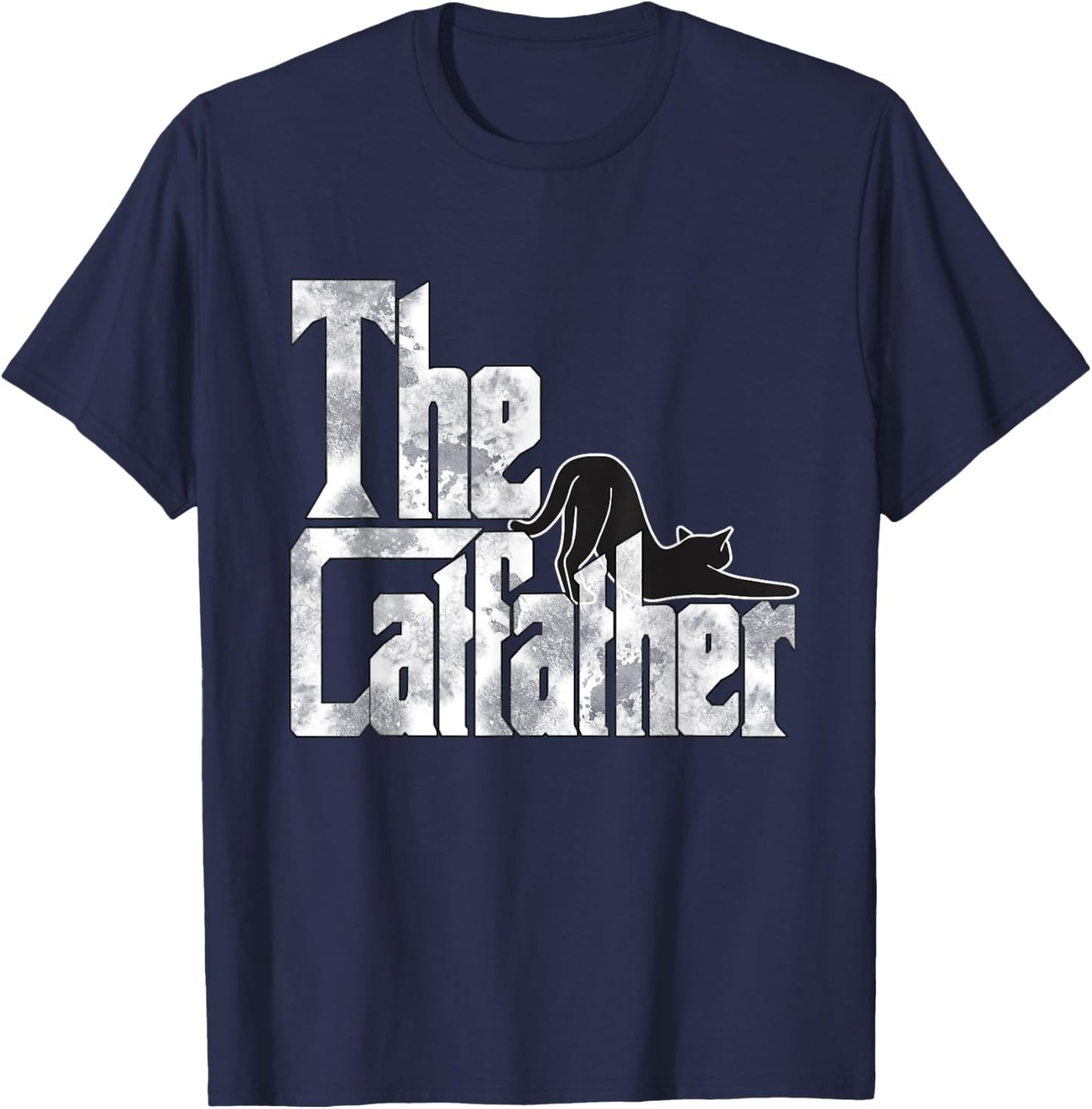 The Catfather Black Cat Father Mafia Whiskers Male Daddy T-Shirt - T-Shirt | Navy