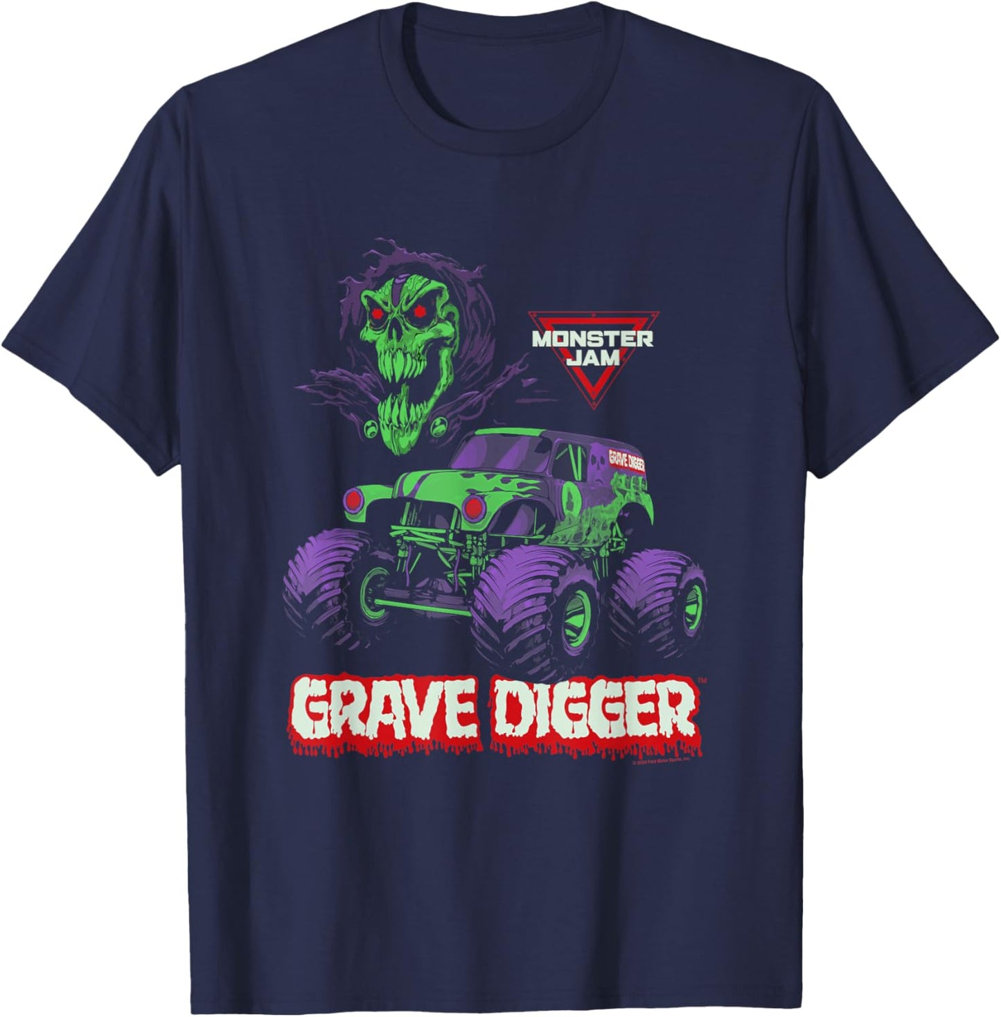 Monster Jam Grave Digger Monster Truck T-Shirt - T-Shirt | Navy