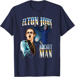 Official Elton John Photo Colage T-Shirt - T-Shirt | Navy