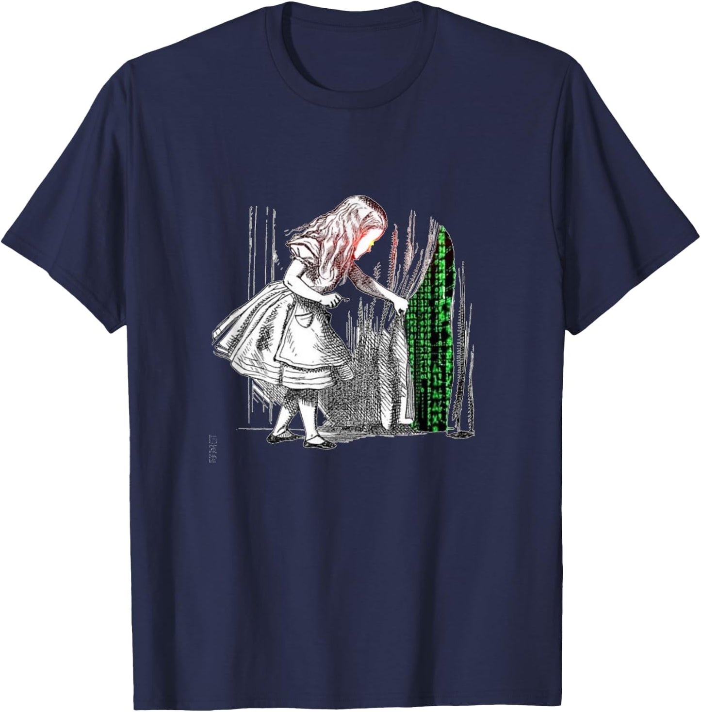 Bitcoin Girl Woman Child Matrix Laser Eyes T-Shirt - T-Shirt | Navy