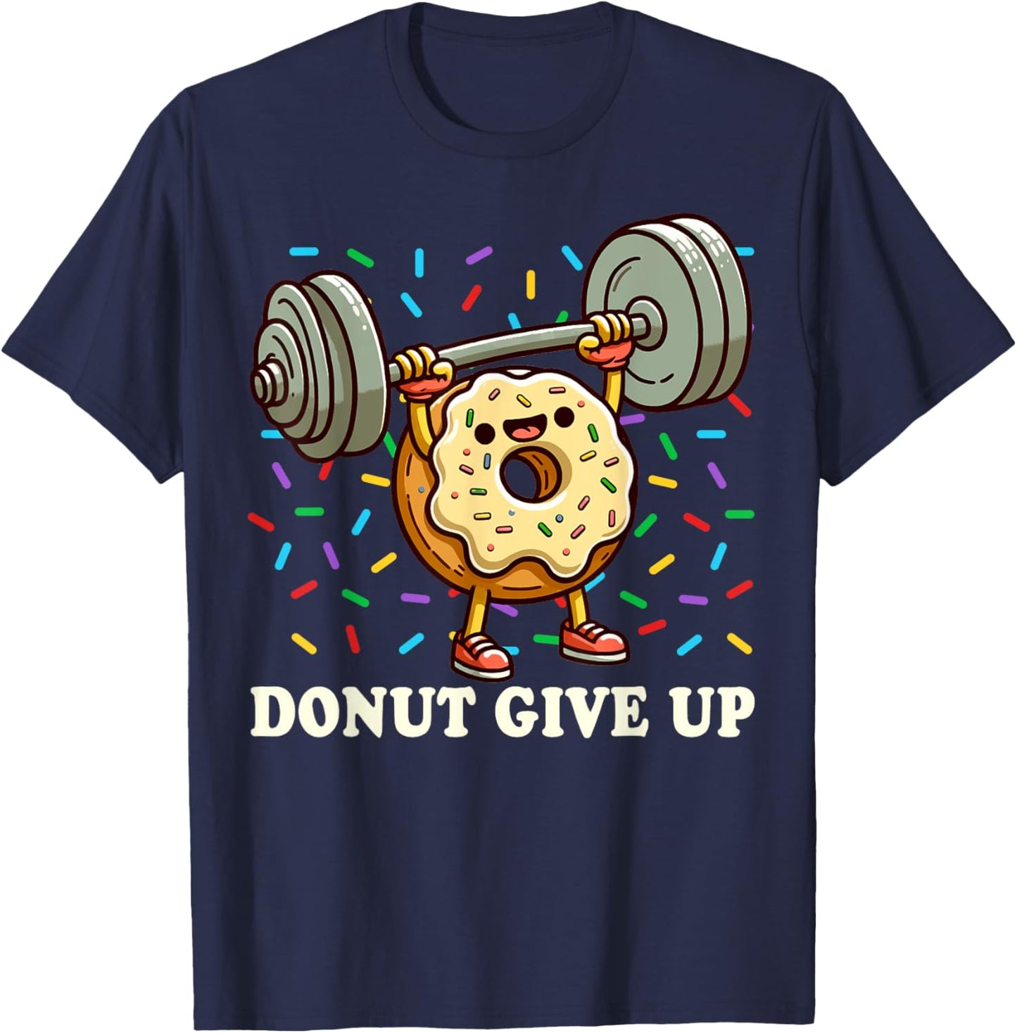 Weightlifting - Funny Fitness Workout Gym Donut Lover T-Shirt - T-Shirt | Navy