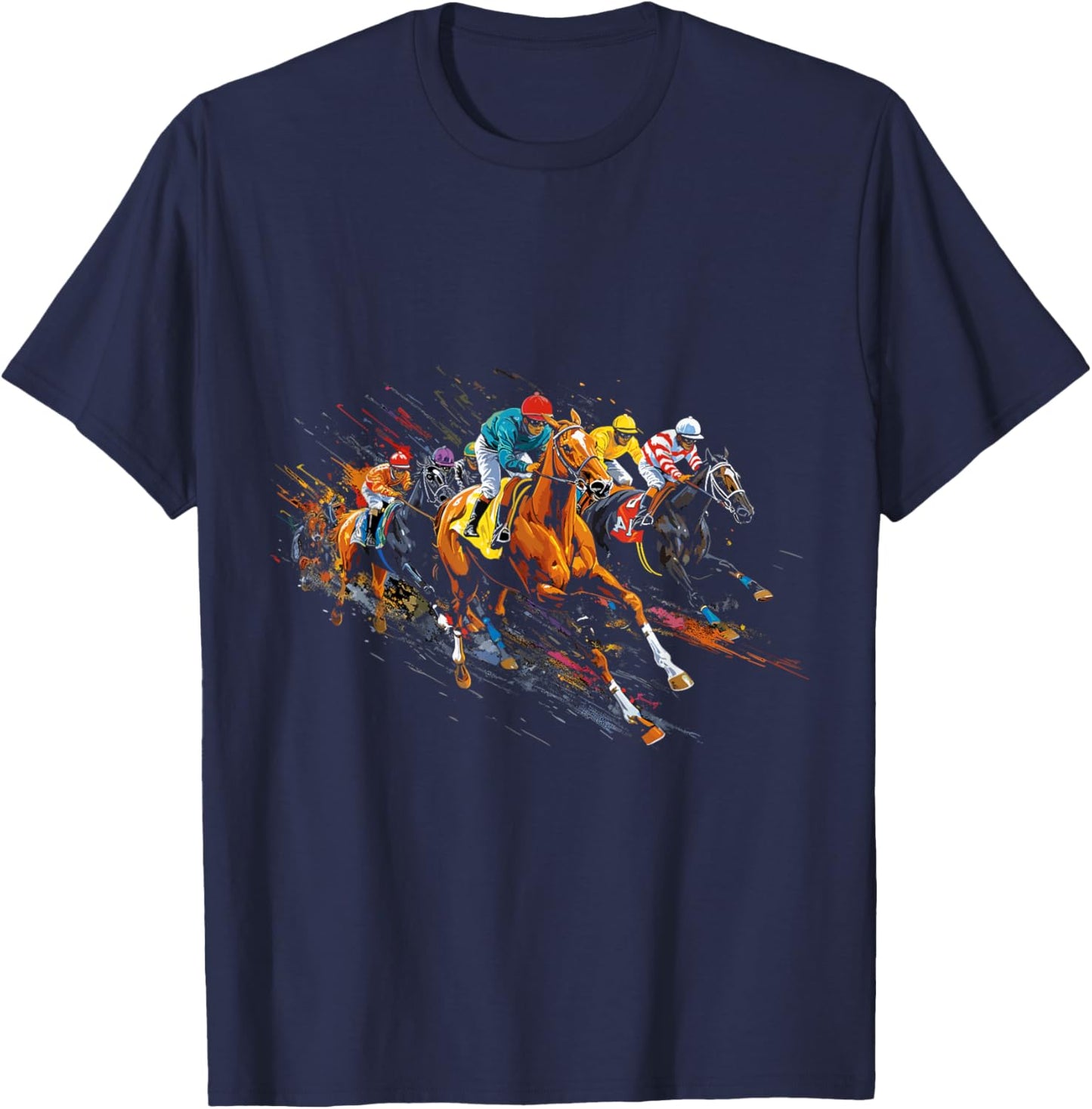 Funny Horse Racing Jockey Racer Derby Rider Race Track T-Shirt - T-Shirt | Navy