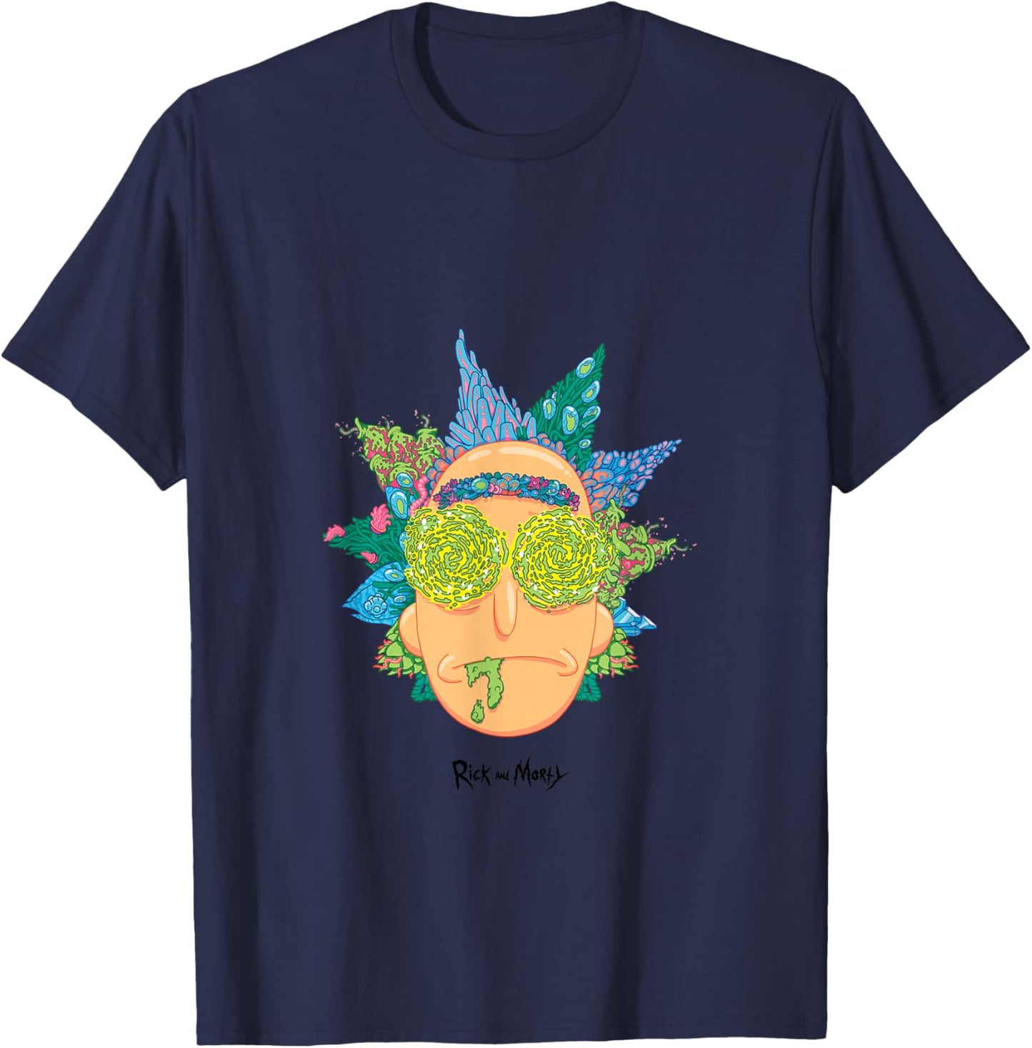Offizielle psychedelische Rick Face Art PAPL205 T-Shirt - T-Shirt | Navy