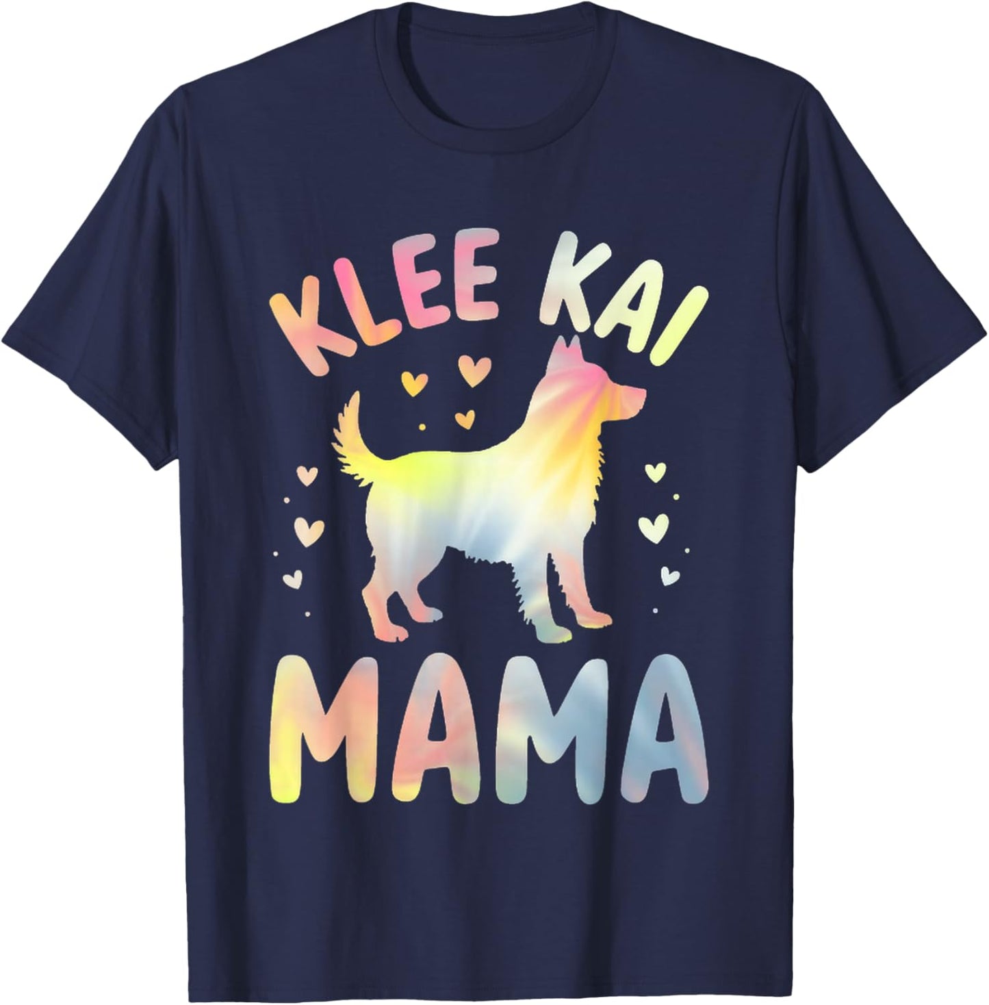 That says Klee Kai Mama - Dog Lover Pastel Design T-Shirt - T-Shirt | Navy