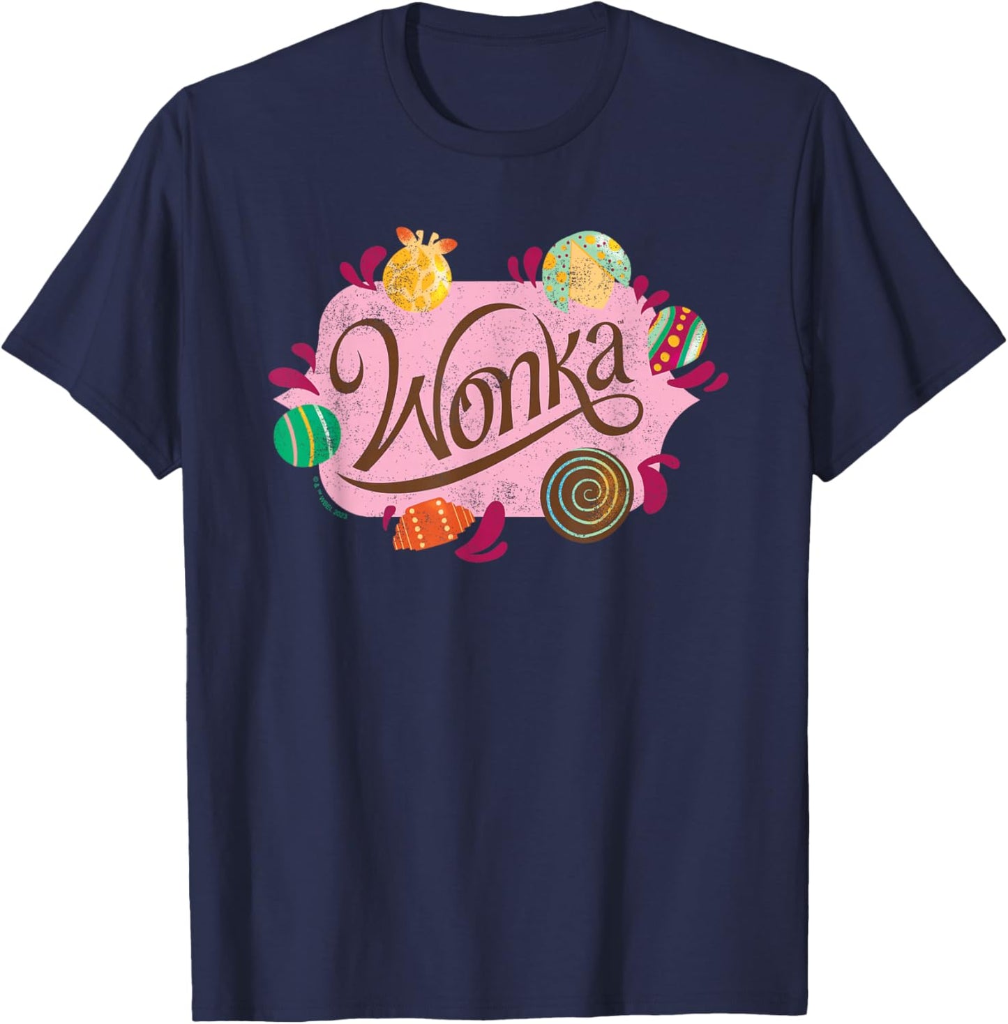Wonka - Logo & Candy T-Shirt - T-Shirt | Navy
