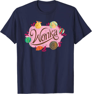 Wonka - Logo & Candy T-Shirt - T-Shirt | Navy