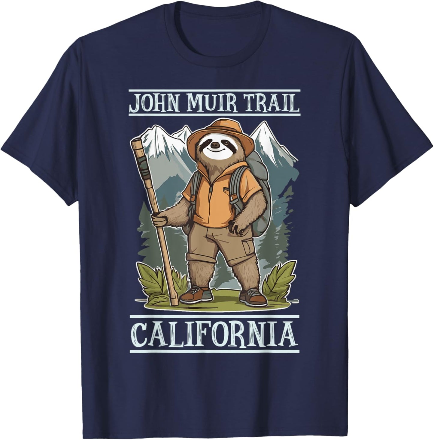 California Hiking Trail John Muir Trail Souvenir Nature Fan T-Shirt - T-Shirt | Navy