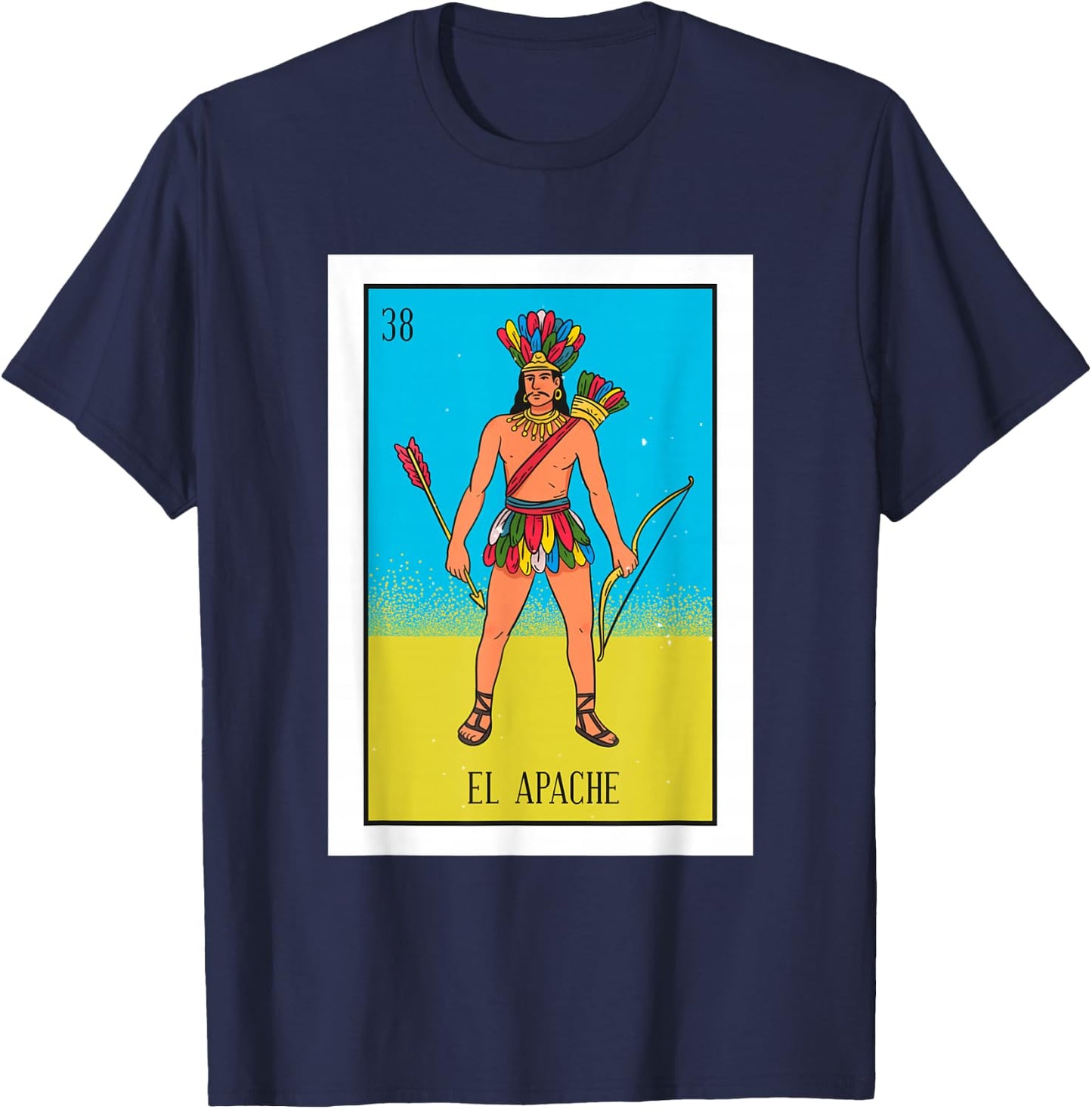 El Indio Lottery Gift The Indian Card Mexican Lottery T-Shirt - T-Shirt | Navy