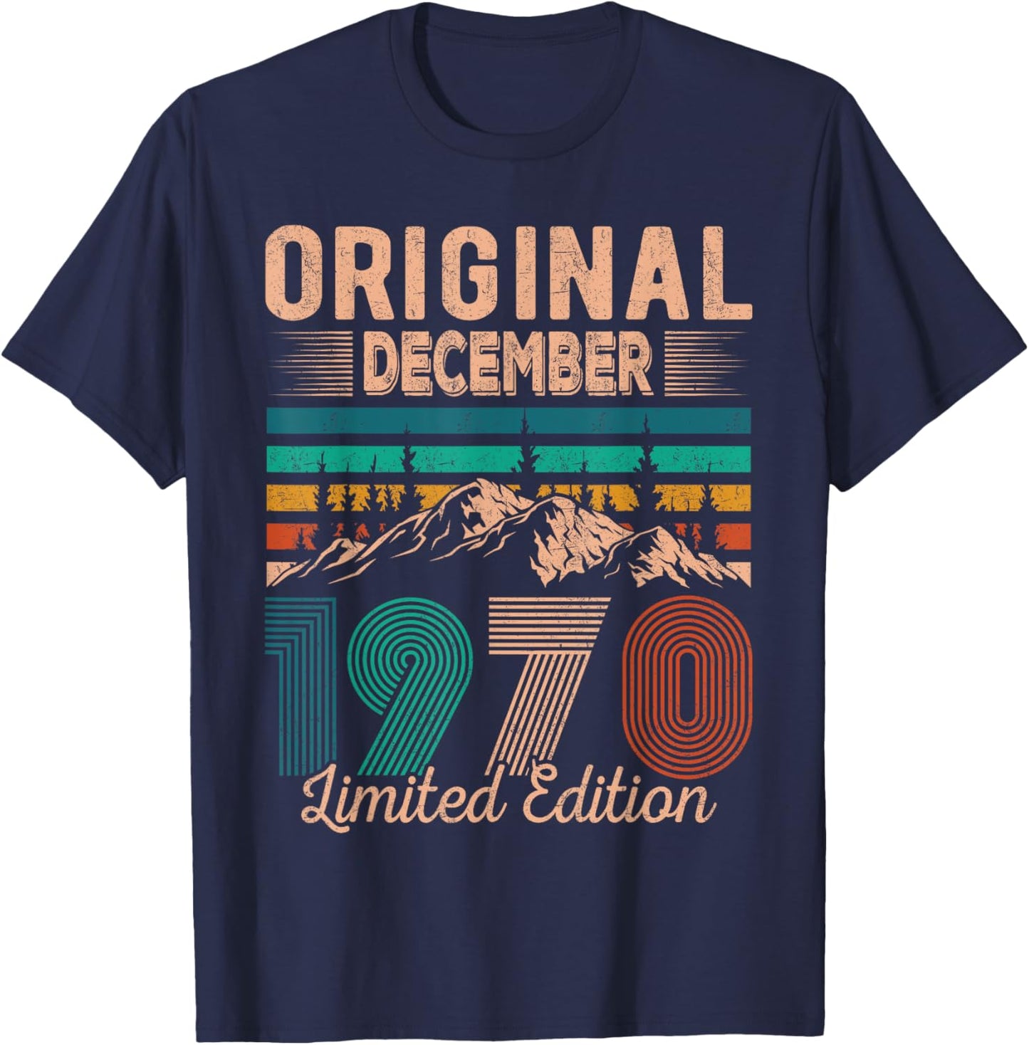 Original December 1970 Born in December 1970 Birthday T-Shirt - T-Shirt | Navy