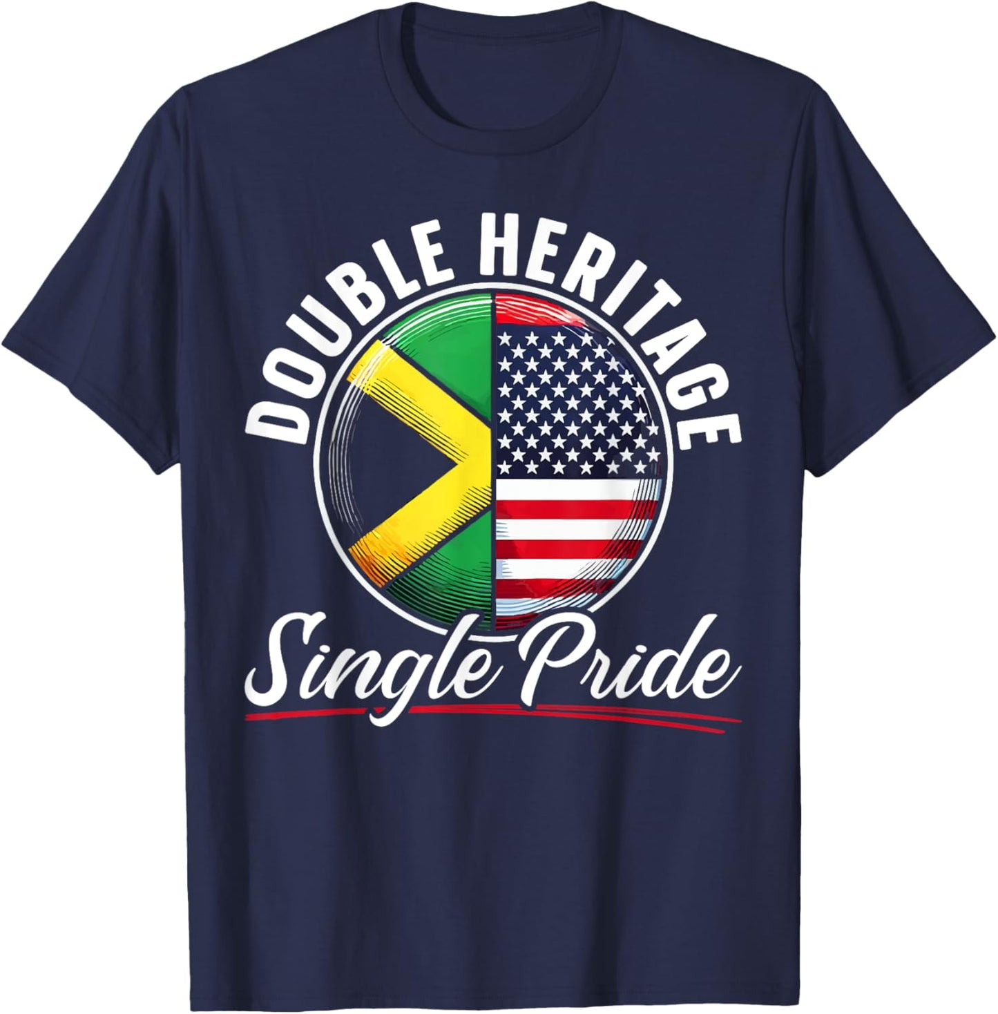 Half Jamaican Half American USA Flag Jamaica America T-Shirt - T-Shirt | Navy