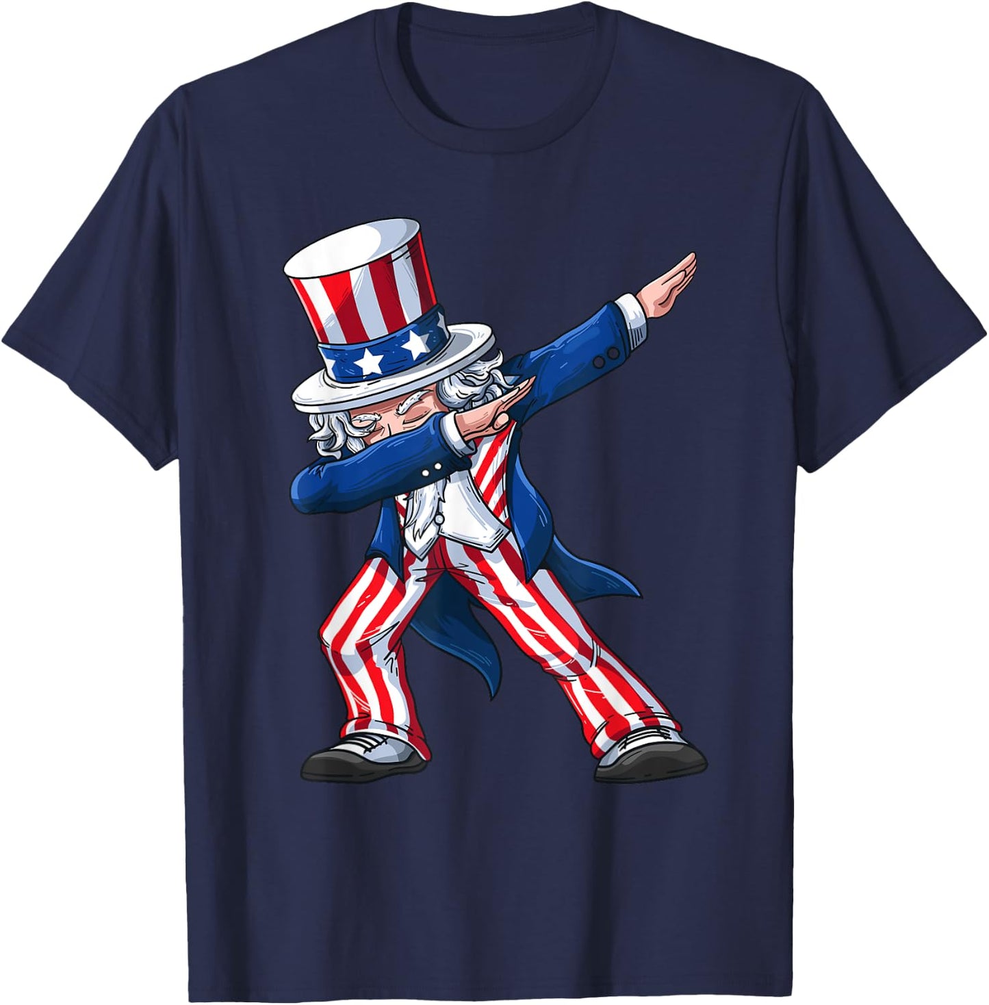 Dabbing Uncle Sam | Funny Dab Dance 4th Of July Gift T-Shirt - T-Shirt | Navy