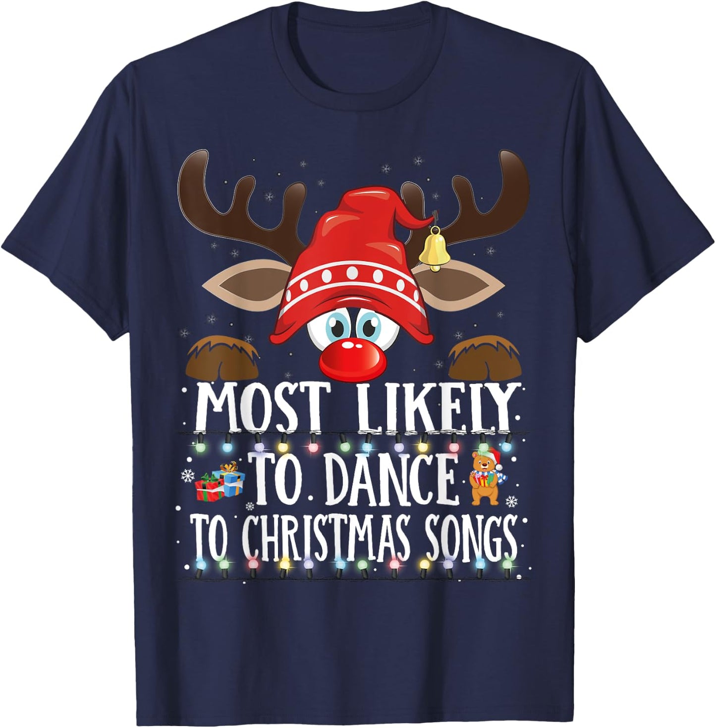Christmas Matching Most Likely To Dance To Xmas Songs PJS T-Shirt - T-Shirt | Navy