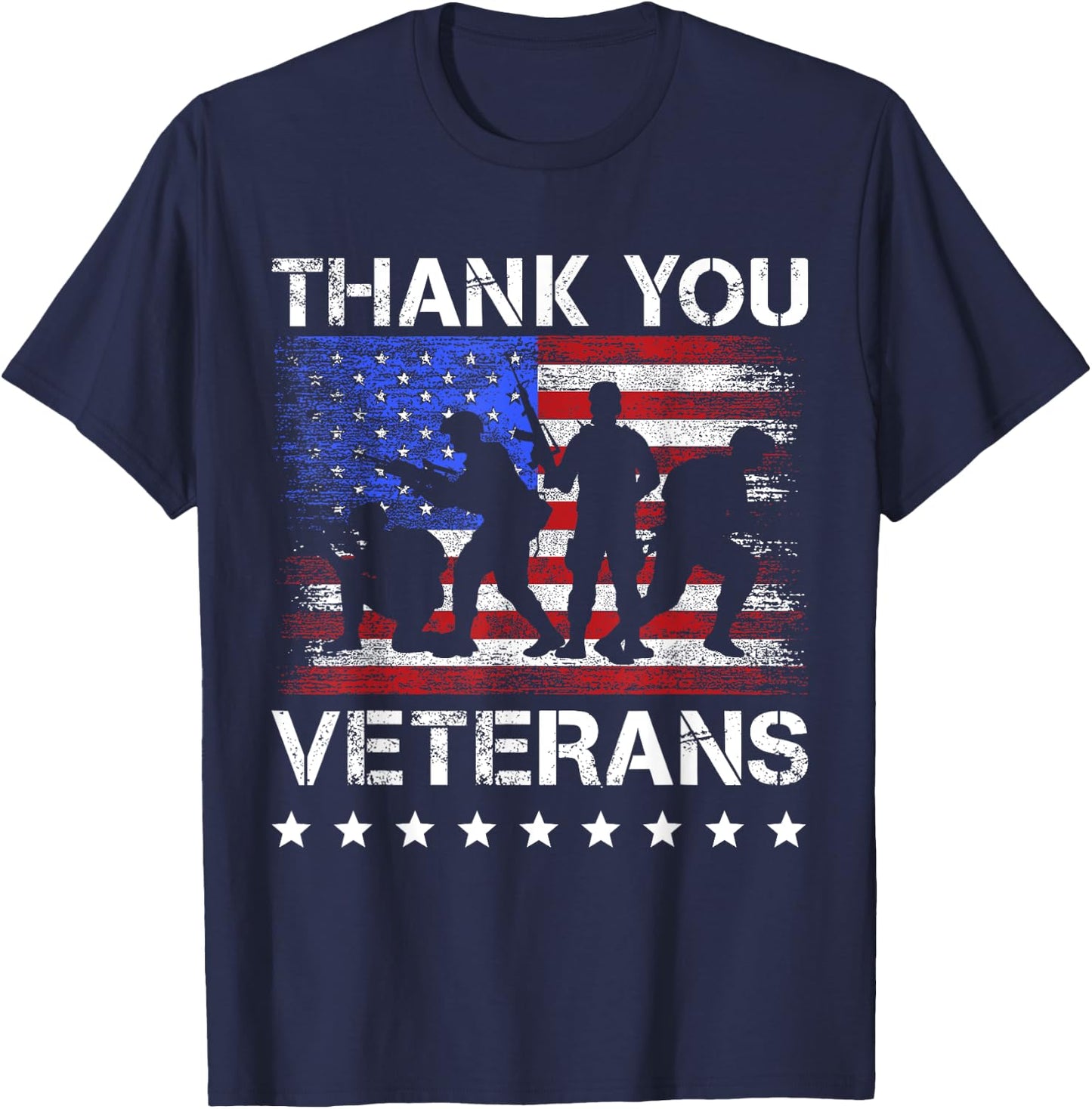 Thank you veterans for proud military veterans day US flag T-Shirt - T-Shirt | Navy