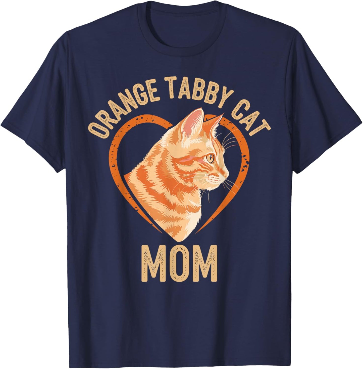 Tabby Cat Orange Cat Mom T-Shirt - T-Shirt | Navy