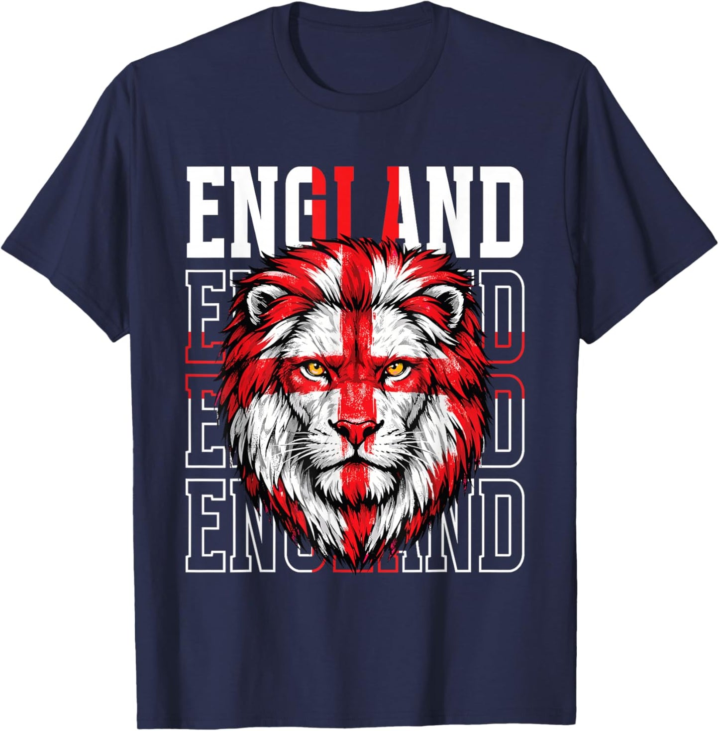England Fan Englische Flagge Tier T-Shirt - T-Shirt | Navy