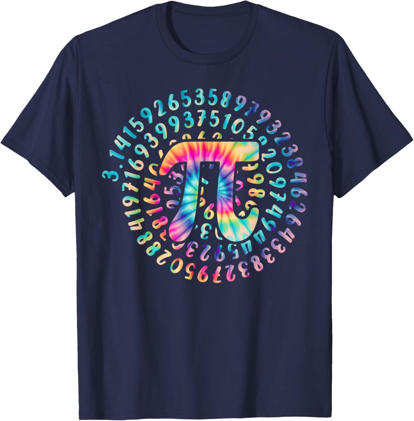 Happy Pi Day Tie Dye Pi Symbol 3,14 Pi Number Math Science T-Shirt - T-Shirt | Navy