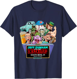 Jeff Dunham South Bend, IN (2024) T-Shirt - T-Shirt | Navy