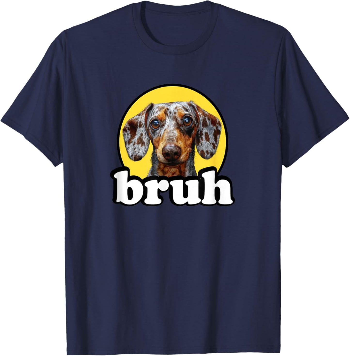 Kids Funny Bruh Dapple Dachshund Lover T-Shirt - T-Shirt | Navy