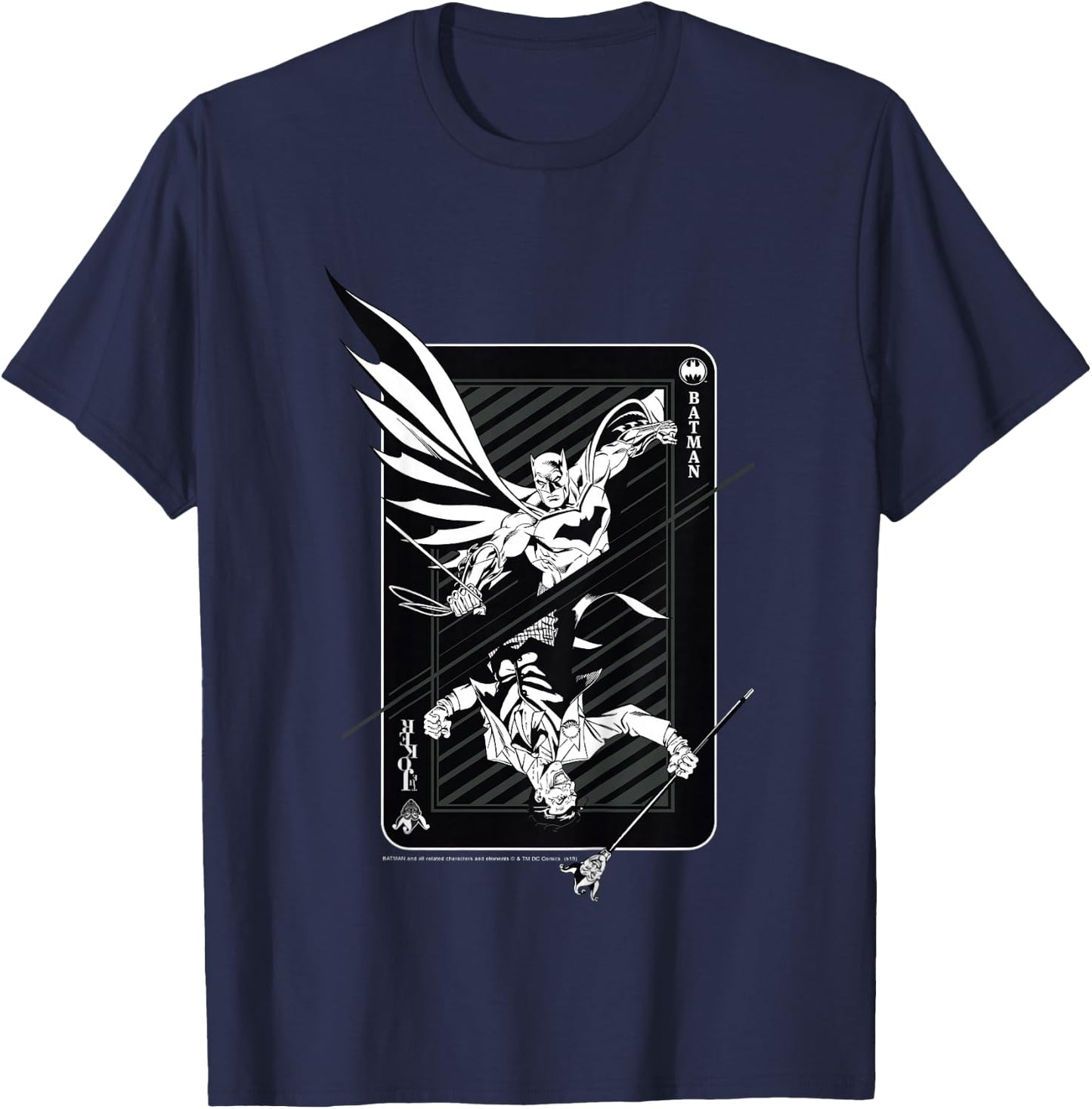 Kids DC Comics Batman And Joker Card Poster T-Shirt - T-Shirt | Navy