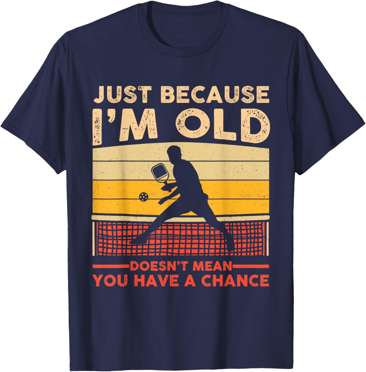 Funny Pickleball Old Man Women Paddle Pickleball Player T-Shirt - T-Shirt | Navy