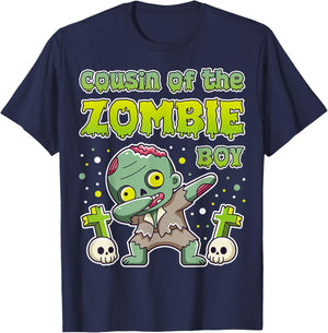 Cousin of the Zombie Boy Zombie Lover 9th Birthday Kid Party T-Shirt - T-Shirt | Navy