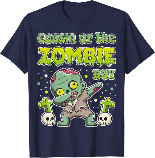 Cousin of the Zombie Boy Zombie Lover 9th Birthday Kid Party T-Shirt - T-Shirt | Navy