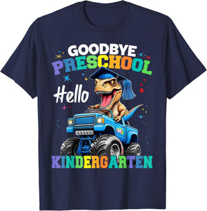 Goodbye Preschool Hello Kindergarten Graduation Boys T-Shirt - T-Shirt | Navy