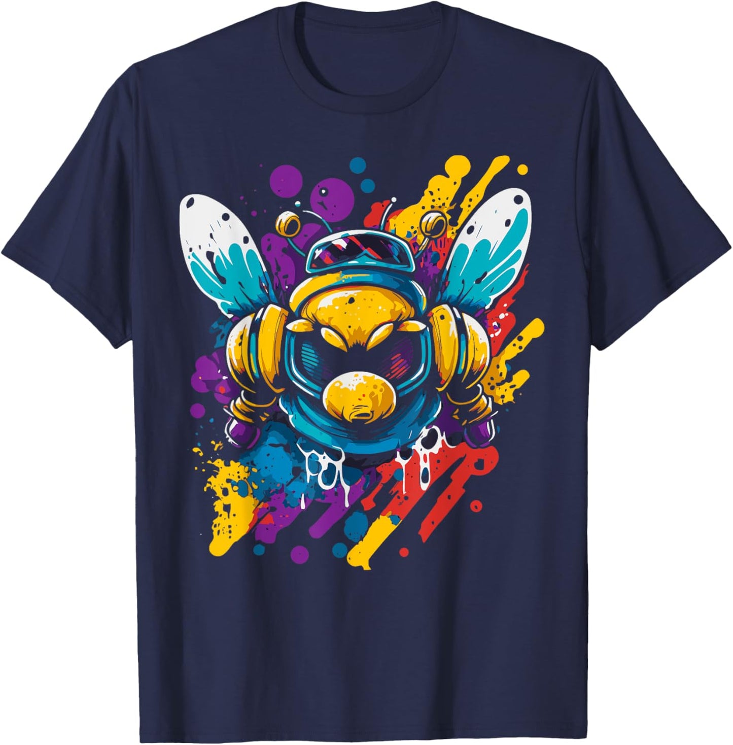 Bee Robot Beekeeping Bees Funny T-Shirt - T-Shirt | Navy