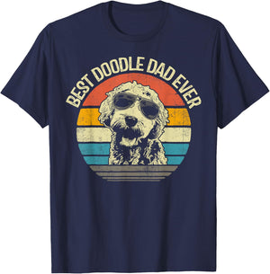 Best Doodle Dad Ever Funny Goldendoodle Dad Vintage Gifts T-Shirt - T-Shirt | Navy