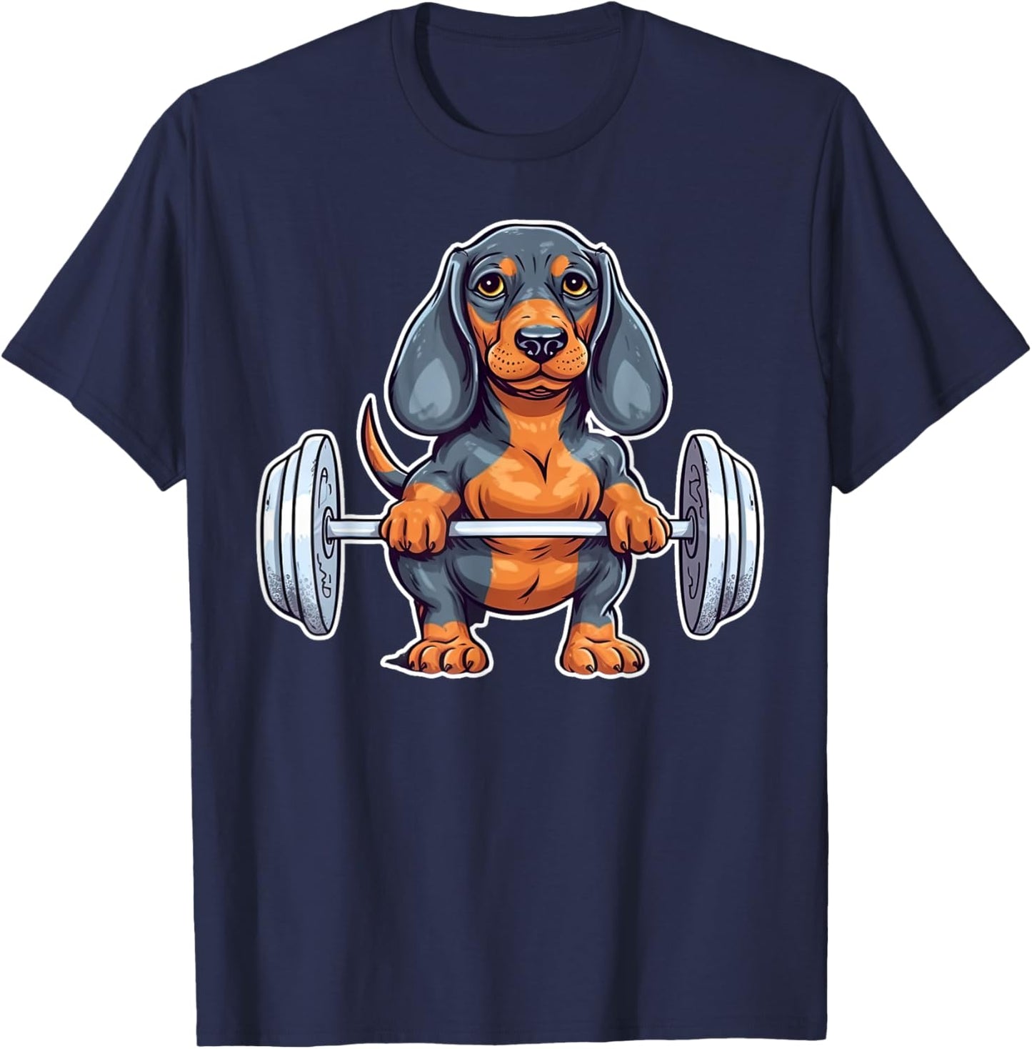 Dachshund Weightlifting Funny Deadlift Men Fitness Gym Gifts T-Shirt - T-Shirt | Navy