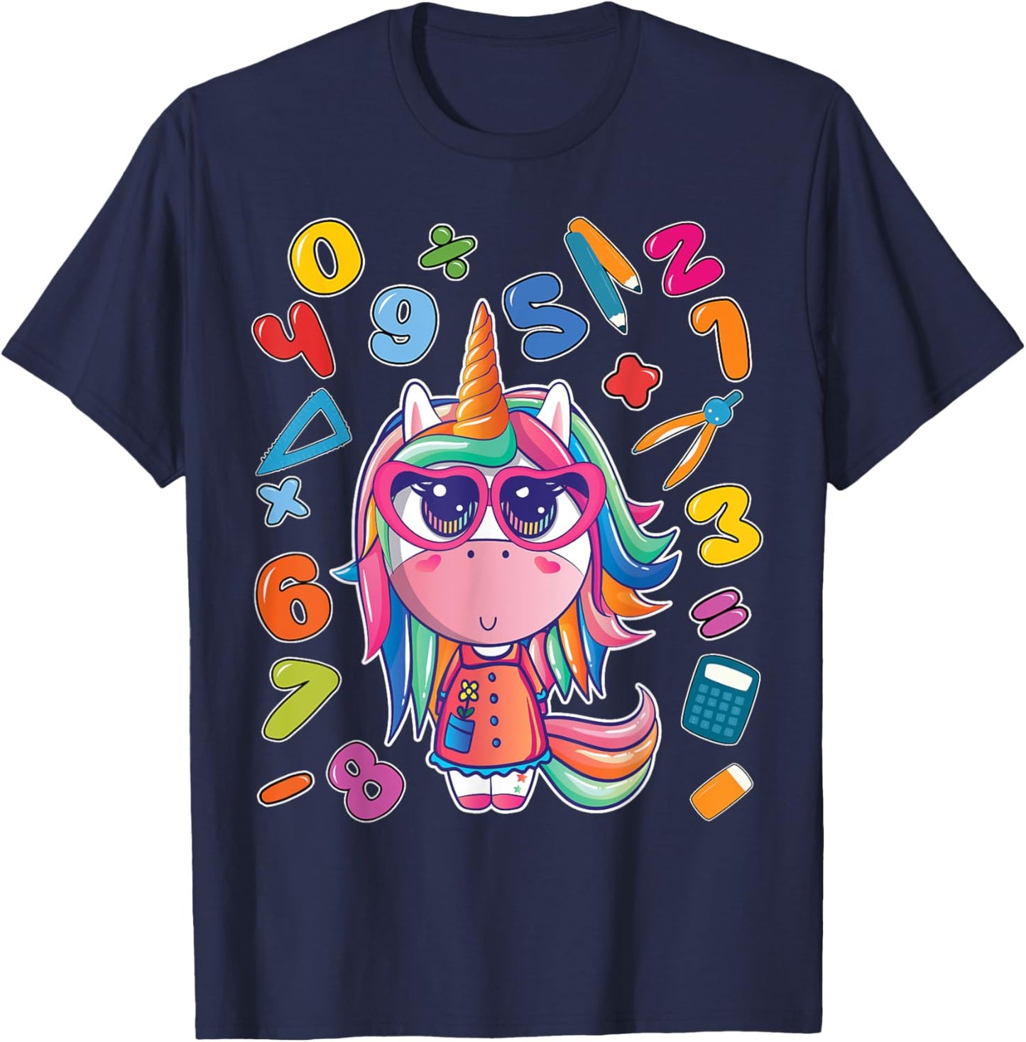 Number day t shirt for kids maths number day shirt kids gift T-Shirt - T-Shirt | Navy