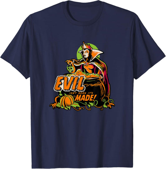Disney Villains Halloween Evil Queen Evil Is Made Retro T-Shirt - T-Shirt | Navy