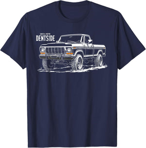 1979 Dentside Truck Silhouette Front Corner Dentside Highboy T-Shirt - T-Shirt | Navy